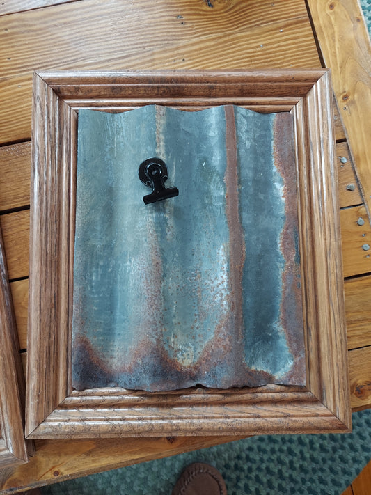 Corrugated metal picture frames