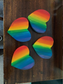 Rainbow LGBTQ wood coasters