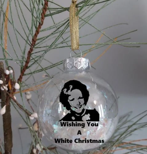 Betty White Ornament Wishing You A White Christmas